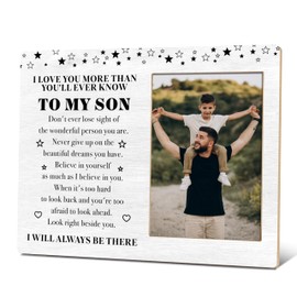 BXVRT Son Photo Frame, Gifts For Son From Mother Father, To My Son Wooden Picture Frame Gifts For Birthday Christmas Graduation, Love Quote Frame Family Gifts For Home Decor -122