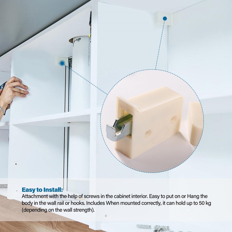 VooGenzek 4 PCS Cabinet Suspension Brackets, Cupboard Wall Mounting, Kitchen
