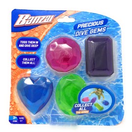BANZAI Precious Dive Gems 4 Pack, Diving Toy for Water, Pool Diving Toy