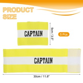 sourcing map Soccer Captain Armband, Captain Arm Bands for Soccer Elastic Captain C Arm Band Sports Captain Armbands for Football Team Training Youth & Adult Yellow, Pack of 5