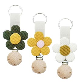 Nzexlyva 3 Pcs Hat Clip for Bag Travel, Flower Shaped Hat Clips Portable Flower Hat Holder, Flower Hat Keeper Suitable for Hat and Bag, Mitten Clips Hands-Free for Travel Accessory Practical