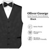 Men's 2pc Solid Tuxedo Vest Bowtie Set-50-A-Black-L