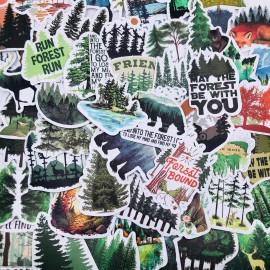FoxyCraft 50 Forest Vinyl Stickers Decals For Phone Laptop Decoration Lot Trees Outdoors