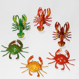 10 PCS Magnetic Refrigerator Magnets Funny Cute Crabs and Lobsters Fridge Magnets with Wiggle Legs for Office School Whiteboard Decoration, Random Style