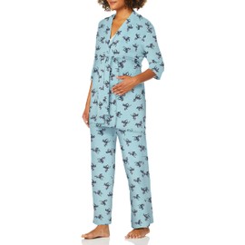 Everly Grey Women’s 5 Piece Maternity and Nursing PJ Pant Set, Horse, Extra Small