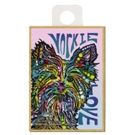 Yorkie Love Vibrant Colorful Nice Wood Dog Pop Art Fridge Magnet 2.5x3.5 NEW A66