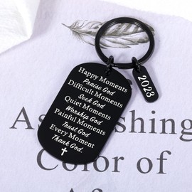 Baptism Gifts for Women Men Christian Bible Verse Religious Gift for Friends Faith Keychain 2024 Graduation Gift for Him Her High School Student Son Daughter Birthday First Communion Gift for Girl Boy