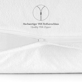 Alreya Waterproof Cushion Protector Set of 2 50 x 50 cm with Zip – 100% Cotton Cushion Cover – Cushion Cover Mite Protection Encasing