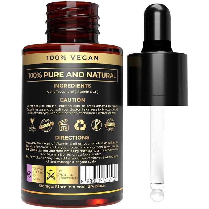 Aceite Orgánico de Vitamina E Organic Vitamin E Oil, Cold
