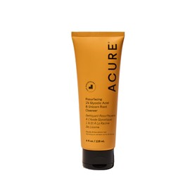 Acure Resurfacing 1% Glycolic Acid & Unicorn Root Cleanser - Exfoliating Face Wash, Glycolic Acid Cleanser for Face, Brightening Anti Aging Cream to Foam Facial Cleanser, Sulfate Free, Vegan - 4 fl oz