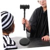 Operitacx Handmade Wooden Gavel Hammer Set Judge Mallet with Comfortable