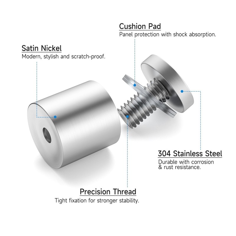LuckIn 8 Pack Standoff Screws for Acrylic (1 in. Dia