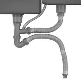 Double Kitchen Sinks Drain Pipe Kit, Expandable All In One Sink Drain Pipe, P Trap Pipe for Double Kitchen Sink for Kitchen, Bathroom, Easy To Assemble