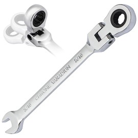 B4B BANG 4 BUCK 5/16 Wrench, Flex-Head Ratcheting Combination Wrench Industrial Grade 72 Teeth 12 Point Ratchet Box Ended and Open End Spanner Tools, SAE