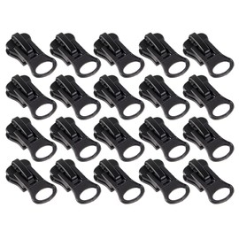 20pcs #8 Delrin Locking Zipper Pull Silders for Molded Plastic Teeth - Black