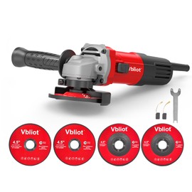 VBLIOT Angle Grinder,7-Amp 4-1/2 Inch Power Grinder Tool with 2 Cutting Discs 2 Grinder Discs,Ideal for Metal Cutting Grinding Polishing