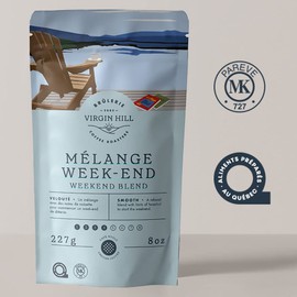 Virgin Hill Coffee - Weekend Blend - Smooth Intensity & Medium Roast - Half Pound of High-Grade Ground Coffee - 8oz / 227 grams