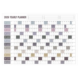 Yearly Wall Calendar with Holidays, Full Year Calendar One Page, Annual Year Wall Calendar with Stickers, Horizontal, 23"X 33" (Open), Paper Folded