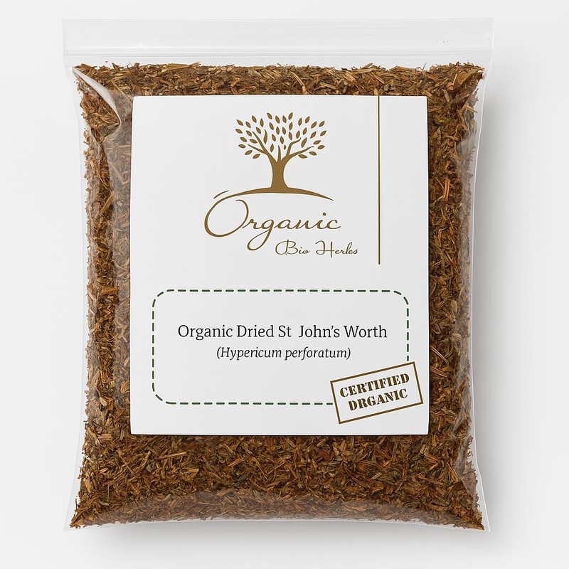Organic Bio Herbs-Premium Organic Dried St. John's Wort (Hypericum Perforatum)