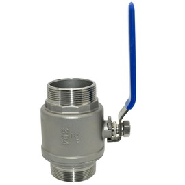 1Pcs 2'' Ball Valve, Heavy Duty Male NPT (MNPT) X Male NPT (MNPT) Thread with Long Handle Switch, Stainless Steel NPT Full Port Forged 1" Ball Valve for Water Oil and Gas, 1000 WOG