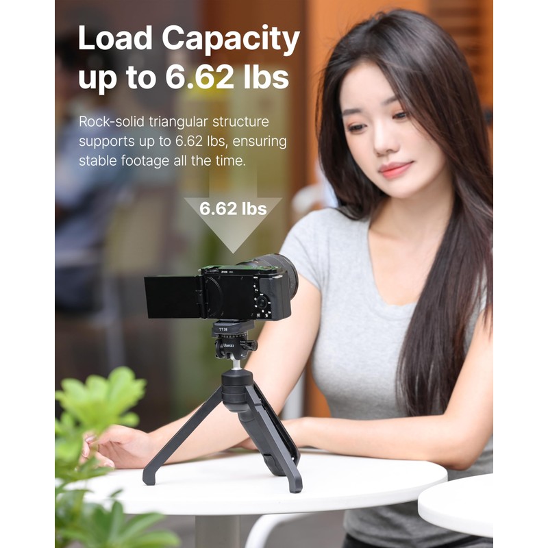 ULANZI TT38 Mini Tripod for Camera, One-Click Open Tabletop Camera