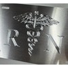 Engraved Silver On Silver RN Nurse Car Tag Diamond Etched