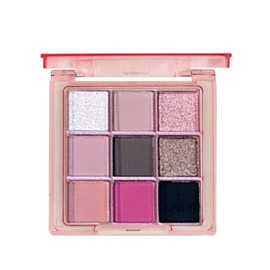 Korean Cosmetics Awakening Soft Blur Eye Shadow Palette 9 Colors Eyeshadow Palette Low Saturation Pearlescent 9 Cold Tone Eye Shadow Palette Black Smoke Matte Glitter Eye Shadow Palette (01# Shibuya