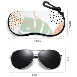 ZAXMEY Sunglasses Soft Case with Carabiner Ultra Light Neoprene Zipper Eyeglass,Modern Art