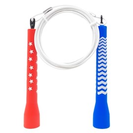 Double Under Wonder Shred, White, and Blue 5'7 Speed Jump Rope