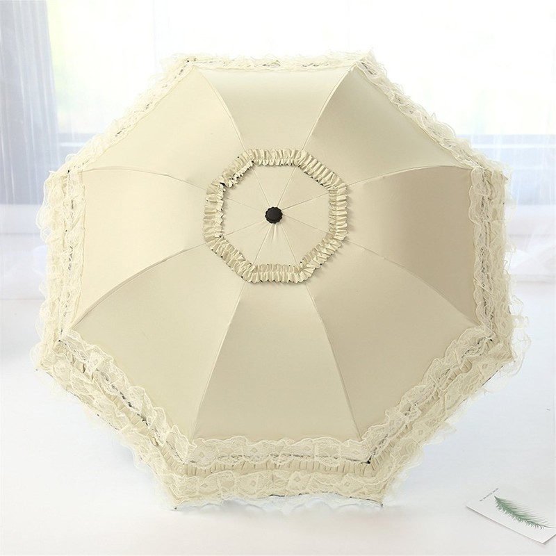 Maibar UV Umbrella Lace Folding Umbrellas Compact Waterproof for Women