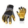Vgo... 1 Pair Work Gloves men, Cow leather Mechanic Gloves