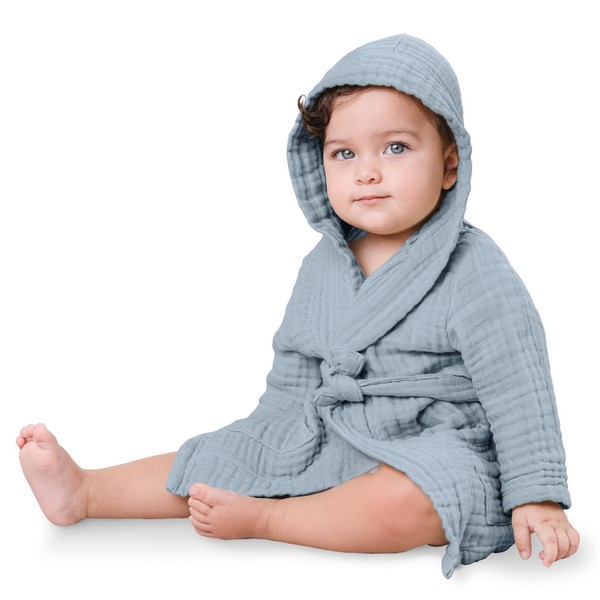 Comfy Cubs Muslin Bath Robe for Kids, 2-3 Years -