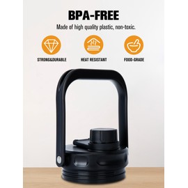 WIBOND Jug Lid for RTIC One Gallon and Half Gallon Jugs - Improved Replacement Lid, BPA Free, Leak-Proof, Wider Rubber Grip Thicker Steel and Better Gasket