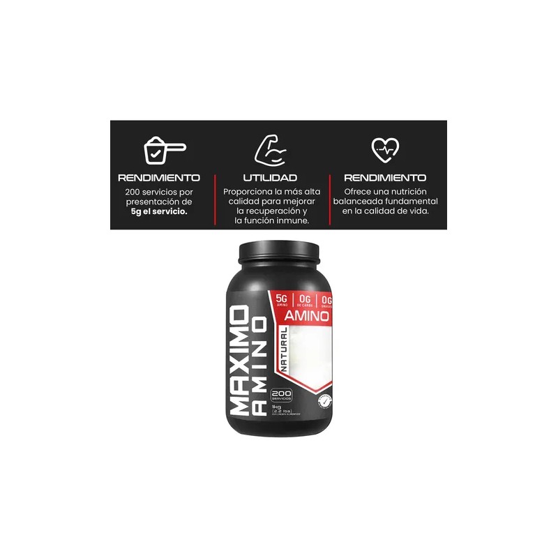 Suplemento Aminoacidos Maximo 1kg 200 Servs Varios Sabores