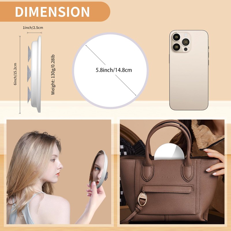 Suupvaor Magnifying Mirror 10X with Suction Cups, 6inch Travel 10X