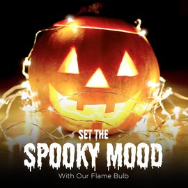 Hudson LED Halloween Bulbs - Flame Effect, 4‑Mode Upside Down & 3W Flicker - E26/E27 Orange Fire - 2‑Pack for Indoor/Outdoor - Flame Light