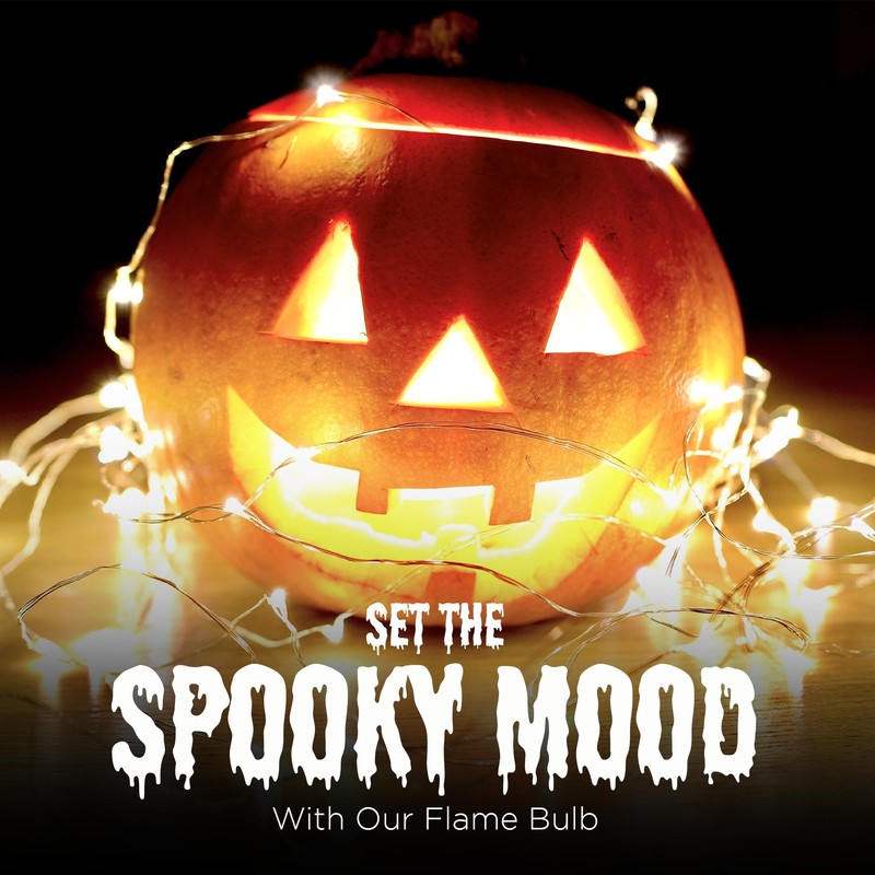 Hudson LED Halloween Bulbs - Flame Effect, 4‑Mode Upside Down