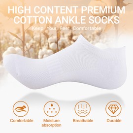 Heatuff 7 Pairs Ankle Socks for Women Athletic Running Cotton Low Cut Sports Tab Socks