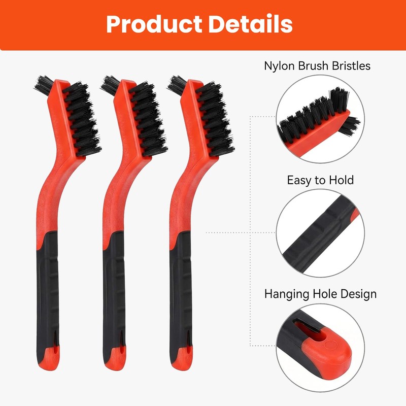 Aiuulu 12 Pcs Nylon Brushes for Cleaning, Non-Scratch Small Stiff