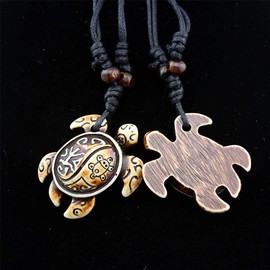 2Pcs Sea Turtle Animal Necklace for Women Men Yin Yang Turtle Beach Surfer Necklaces Couple Friendship Necklace for 2 Jewelry Gift