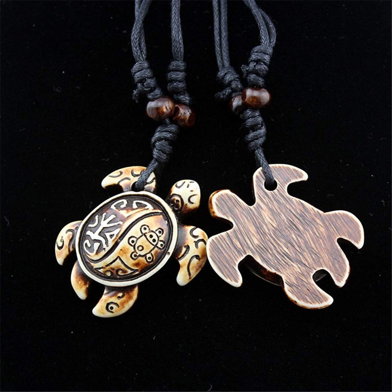 2Pcs Sea Turtle Animal Necklace for Women Men Yin Yang