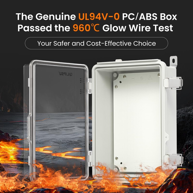 QILIPSU UL94-V0 Outdoor WiFi Enclosure 13.8"x9.9"x5.9" Waterproof Electrical Junction Box