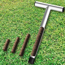 ForoGore 12 Inch Stainless Steel Soil Sampler Probe, T-Style Handle Soil Test Probe, Soil Probe for Soil Sampling, Soil Test Kit for Plant Care, Farm, Lawn Garden
