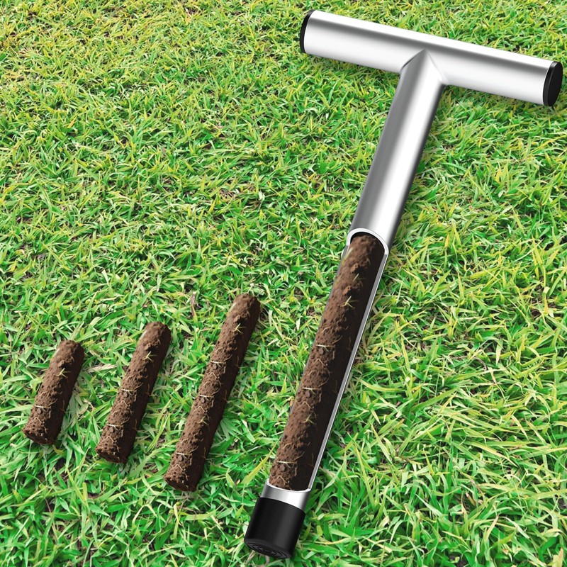 ForoGore 12 Inch Stainless Steel Soil Sampler Probe, T-Style Handle