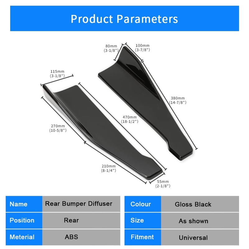 DREAMIZER Front Lip Universal Front Bumper Lip Splitter Spoiler Chin