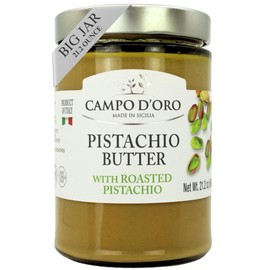 Pistachio Butter Sweet Cream, 21.2 oz (600g), Rich & Nutty Pistachio Spreand Cream for Dubai Chocolate Bars, Campo D'Oro