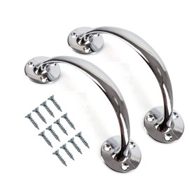 TERF® Heavy Duty Vintage Style Bow Door Pull Handle Chrome 150mm (6 inch) Including Fixing Screw for Kitchen Cupboard Cabinet Drawer Door Pull Handle - Pack of 2