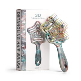 BLUSHMARKS Detangling Wet Hair Brush for Curly or Straight Hair, Vented Detangler Hairbrush with Double-Layered Ultra and Soft-Nylon Bristles for Wet or Dry Hair, Gift for Women Girls Kids