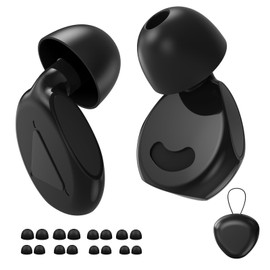 28dB Adjustable Noise Reduction Ear Plugs, EarPlugs for Sleeping in Flexible Silicone, Ultra-Comfy Reusable | 8 Pairs Replaceable Ear Caps in Different Sizes | Hearing Protection EarPlugs（Black）