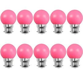 Aiwerttes Bayonet Bulbs B22 2W LED Bulb Golfball Pink Energy Saving Bulb (20W Equivalent) BC Cap Small Bulbs for Garland Decoration, Pack of 10